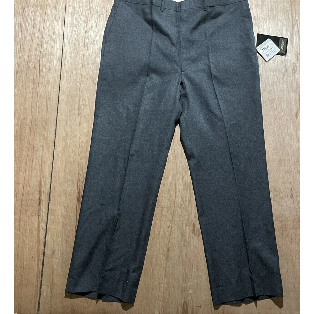 Vintage Haggar Pleated Pants Gray Mens Size 42 x 32